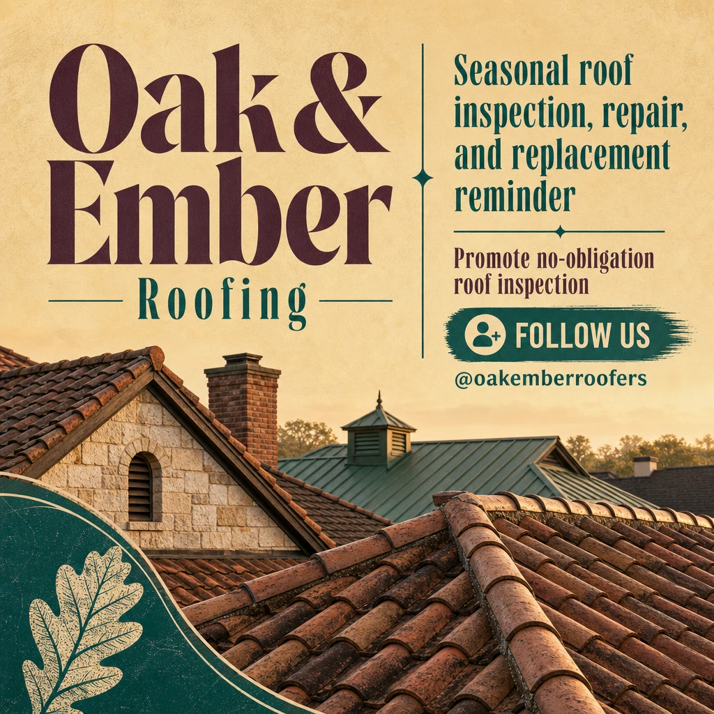 roofing company social post template: promote no-obligation roof inspection