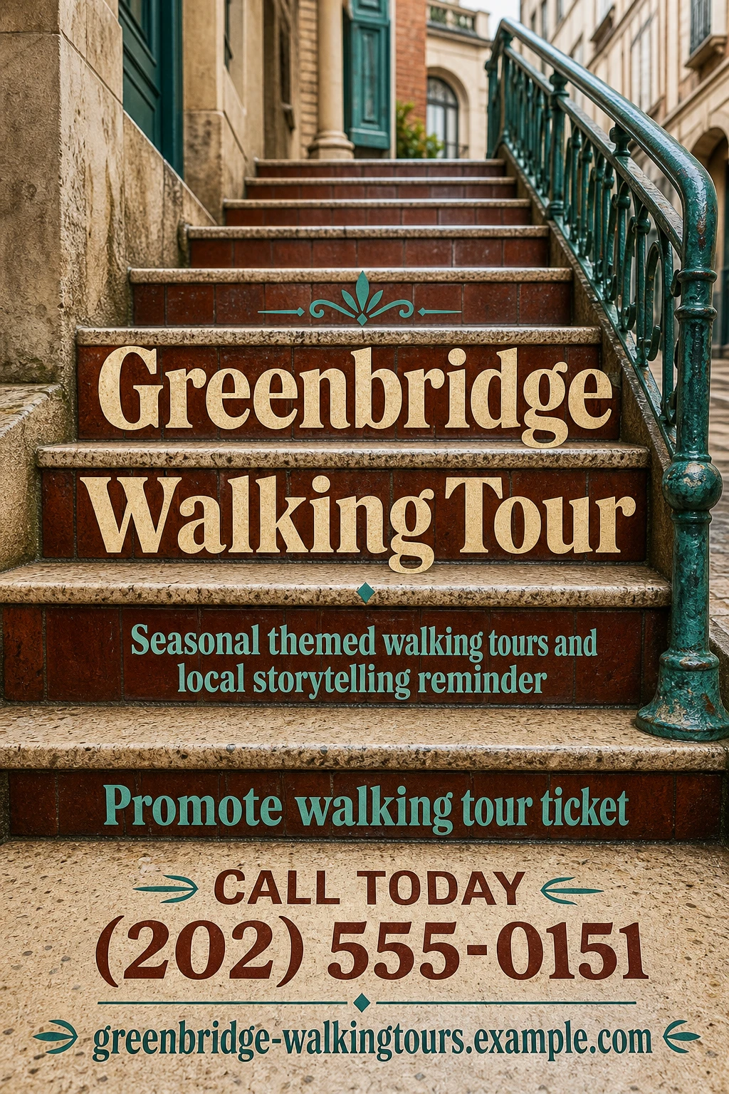 walking tour company flyer template: promote walking tour ticket