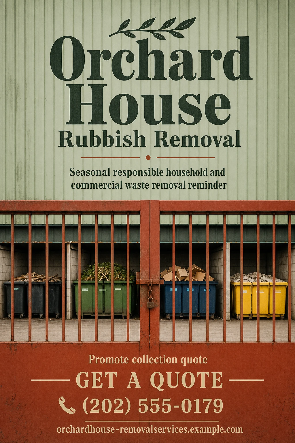 rubbish removal service flyer template: promote collection quote