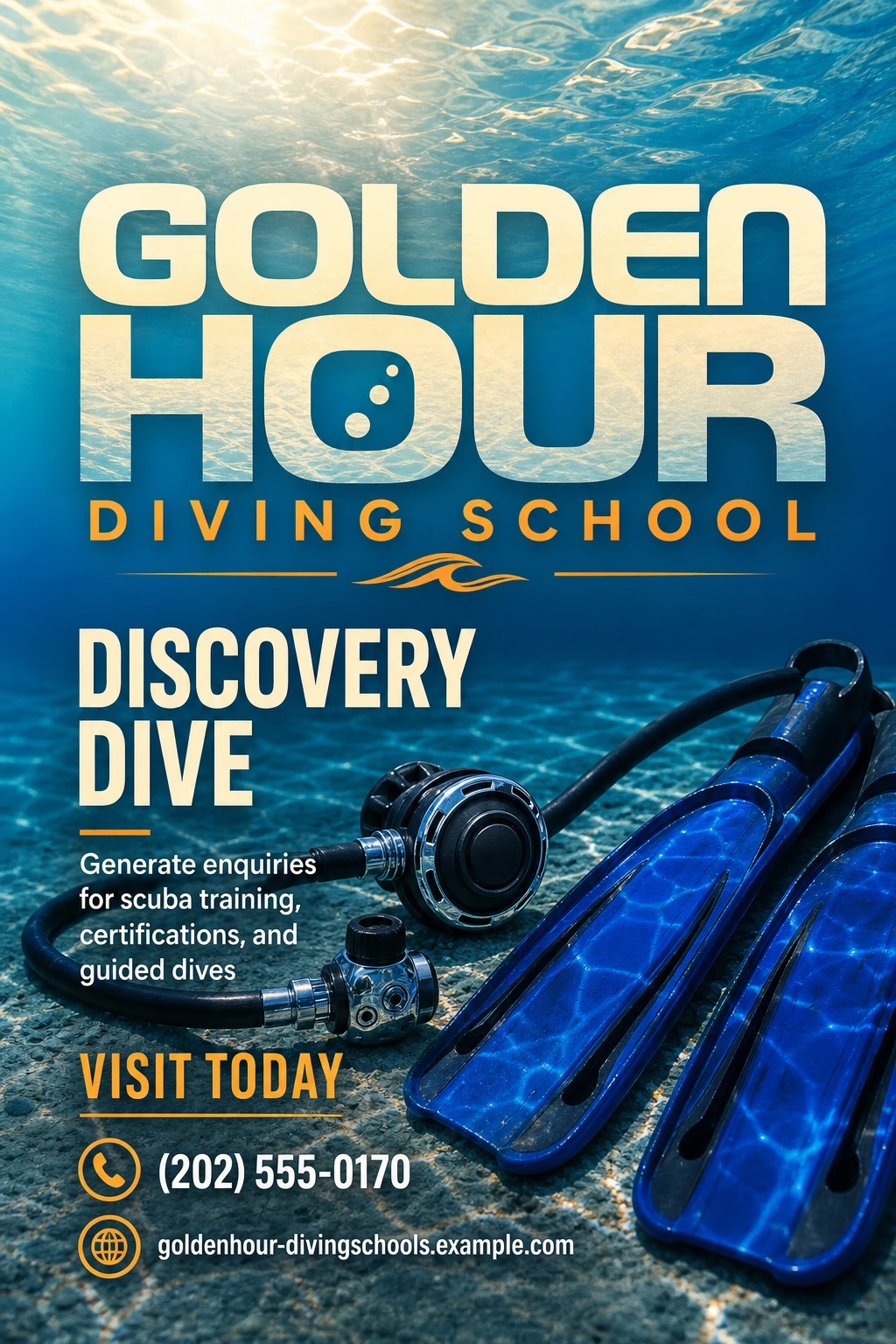diving school poster template