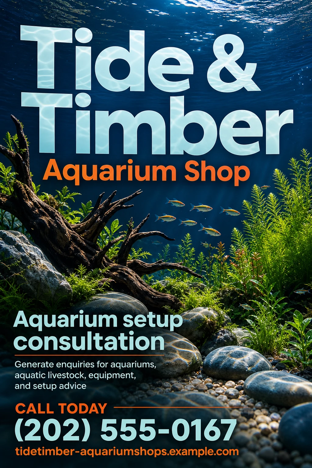 aquarium shop poster template