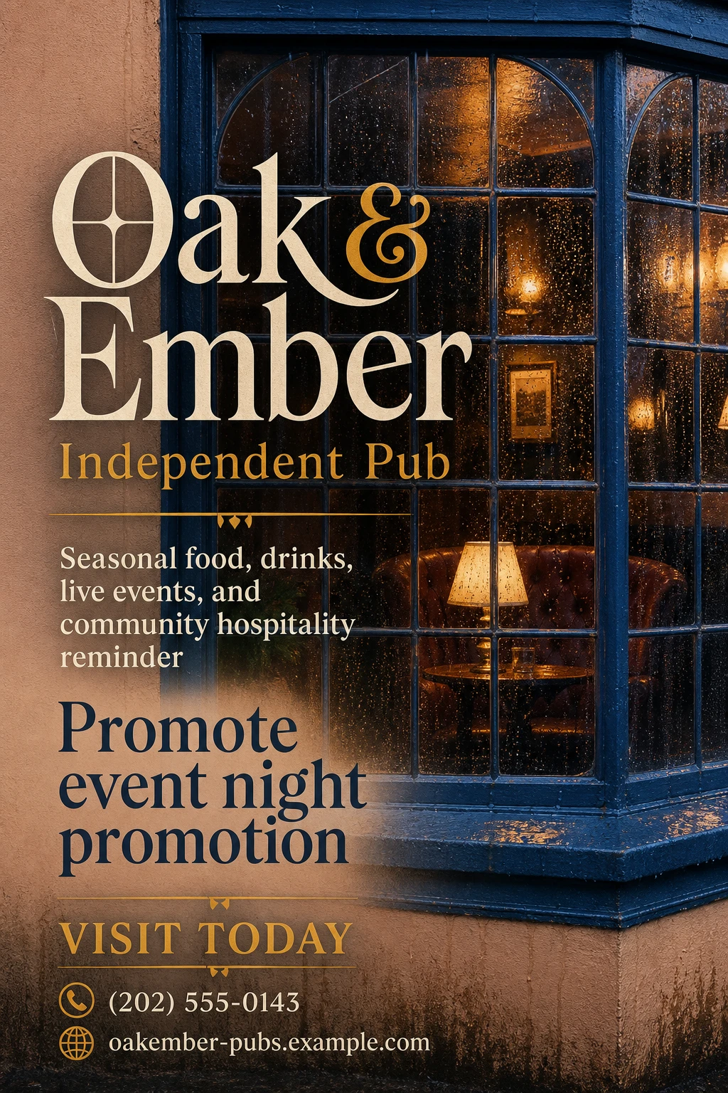 independent pub poster template: promote event night promotion