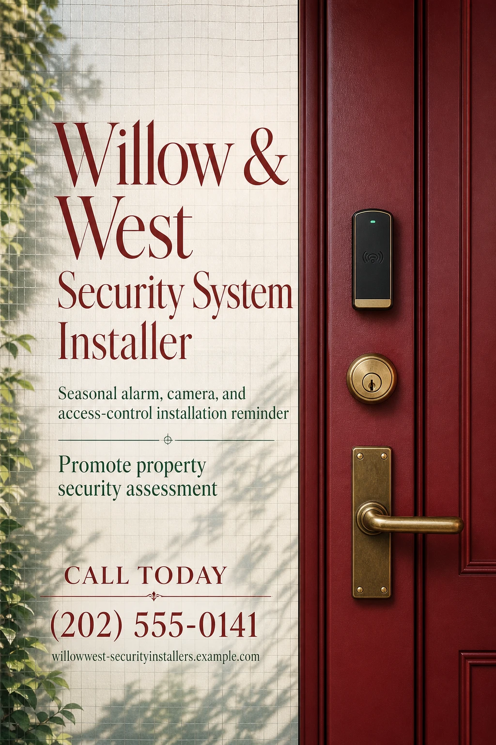 security system installer flyer template: promote property security assessment