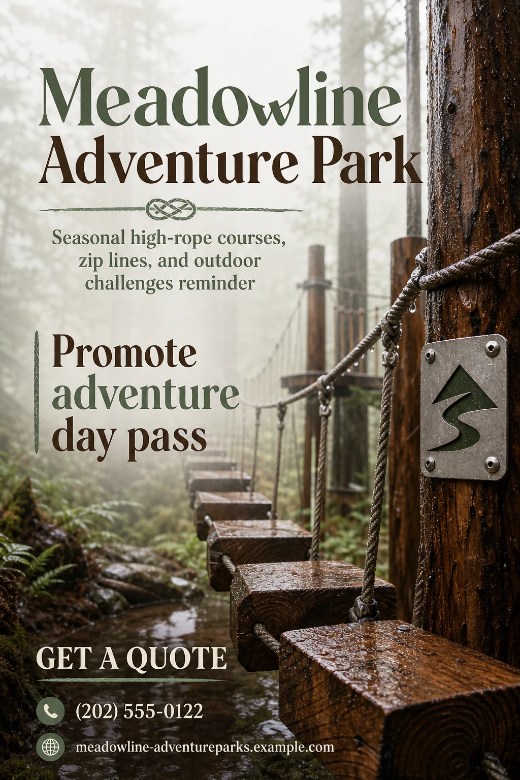 adventure park flyer template: promote adventure day pass