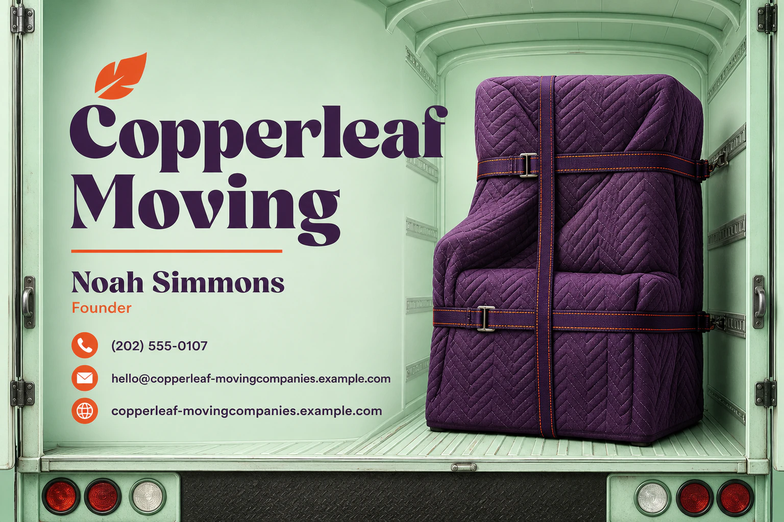 moving company business card template: promote free moving estimate