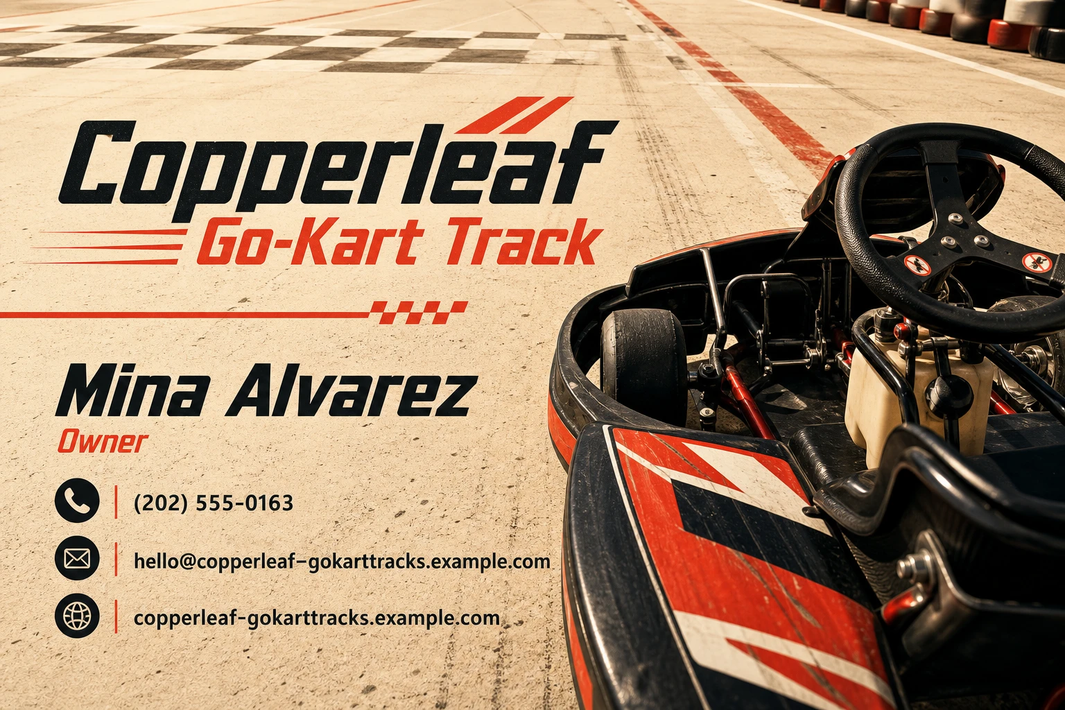 go-kart track business card template