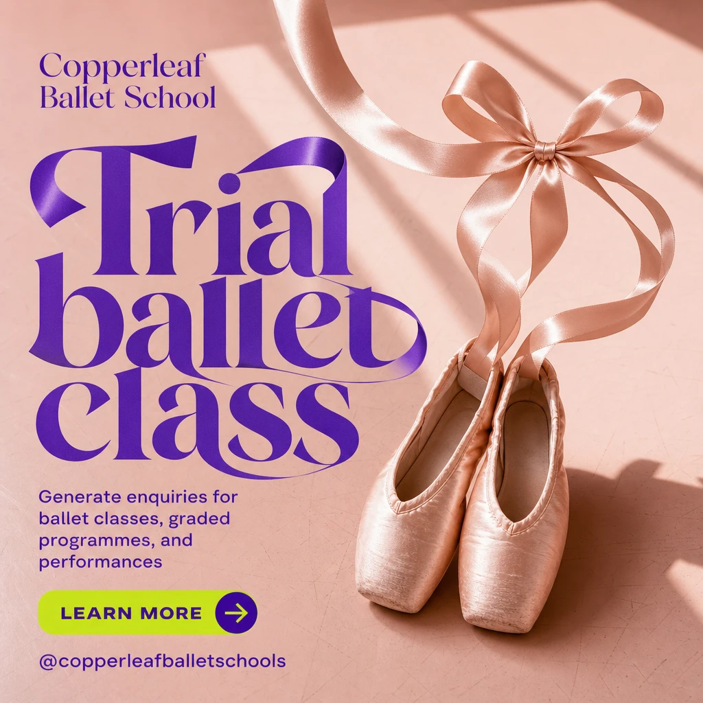 ballet school social post template