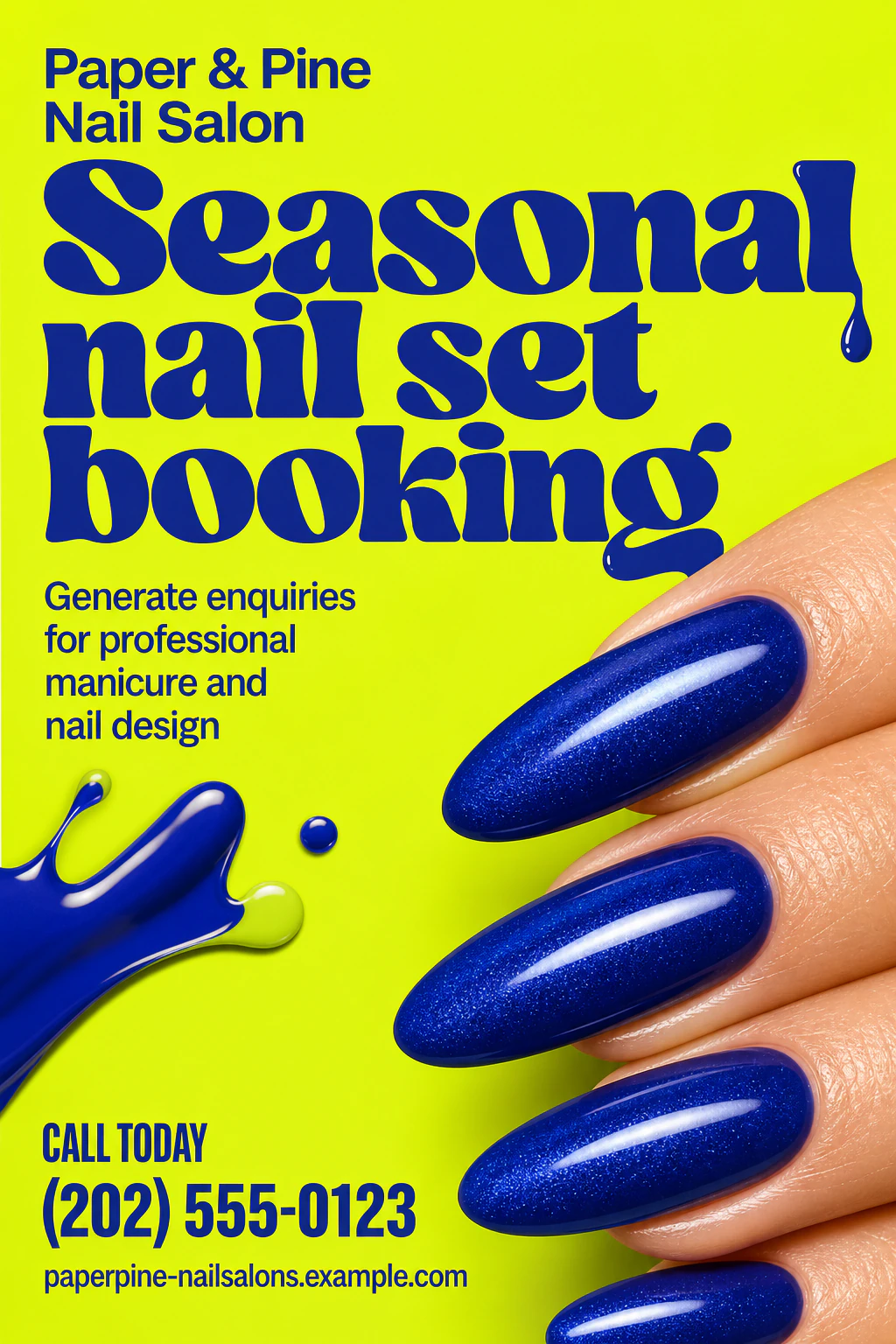 nail salon poster template