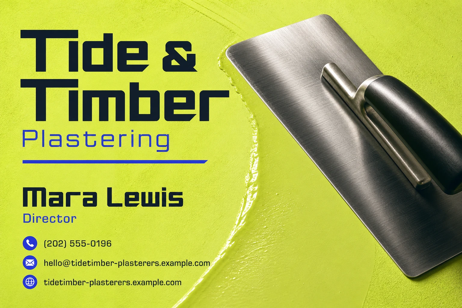 plastering service business card template