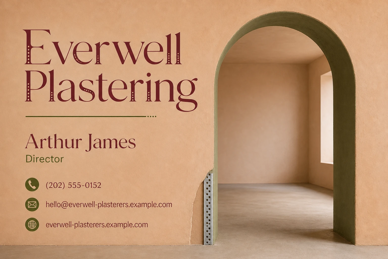 plastering service business card template: promote project quote