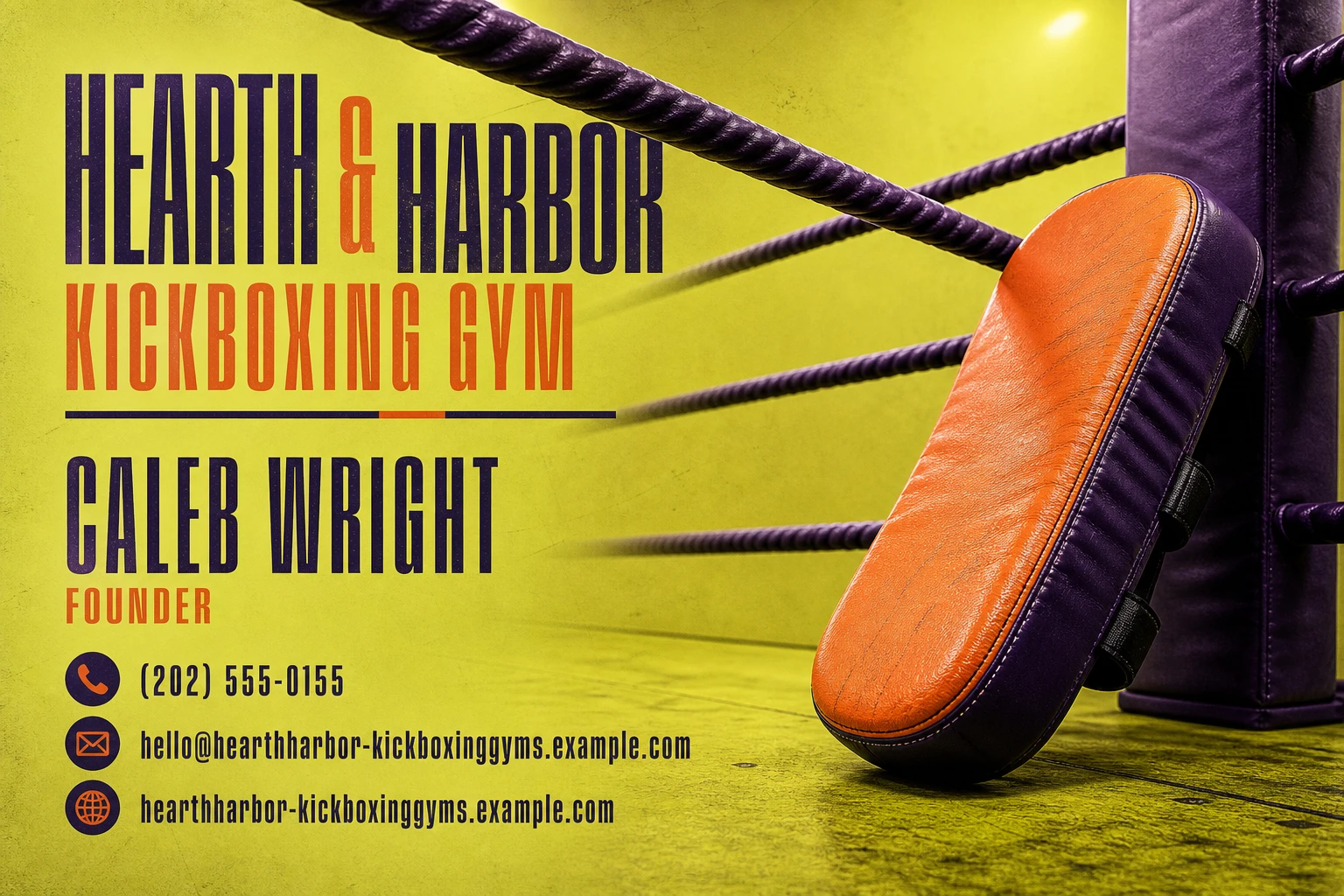 kickboxing gym business card template