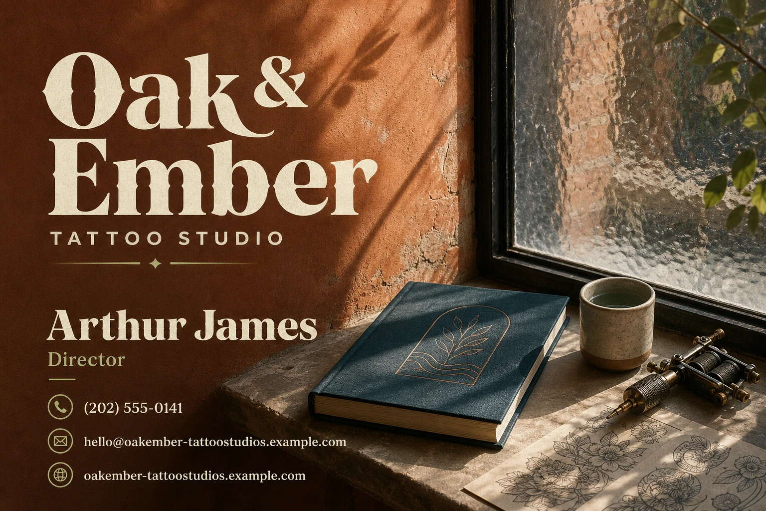 tattoo studio business card template: promote artist consultation