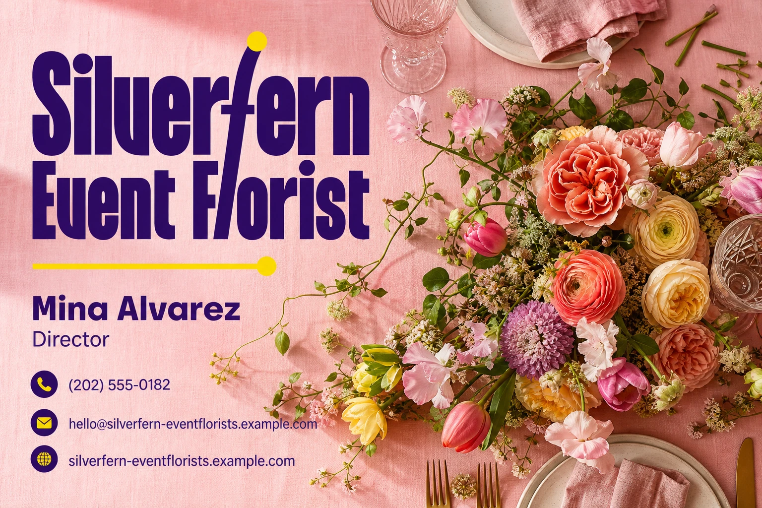 event florist business card template