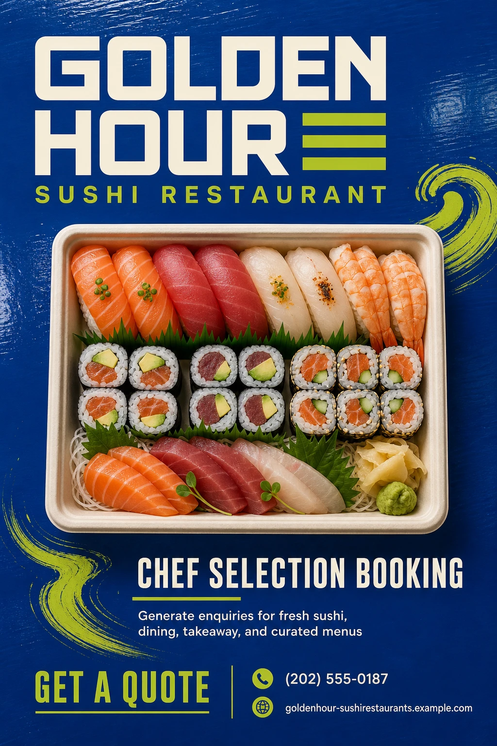 sushi restaurant flyer template
