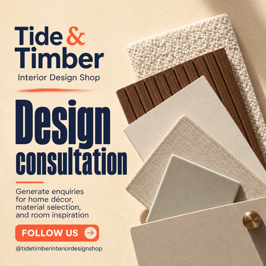 interior design shop social post template