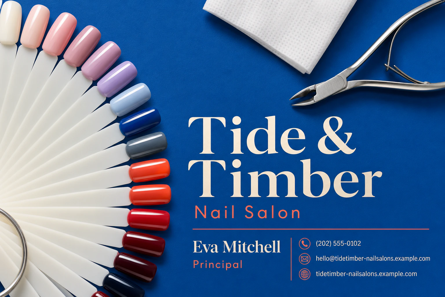 nail salon business card template: promote seasonal nail set booking