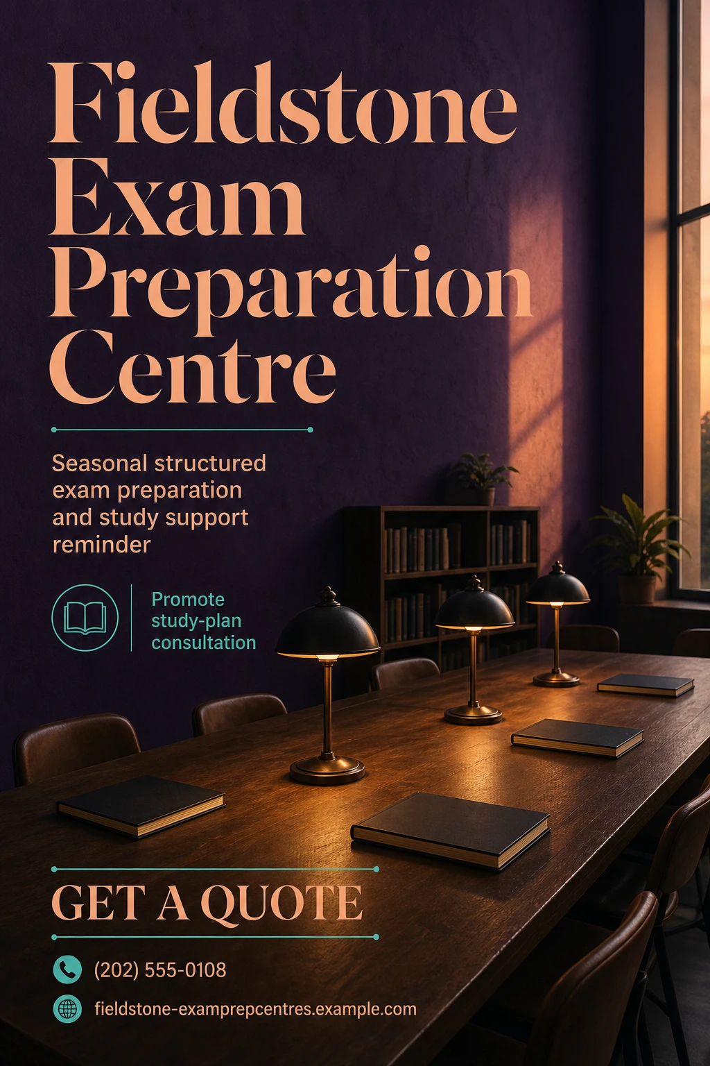 exam preparation centre flyer template: promote study-plan consultation