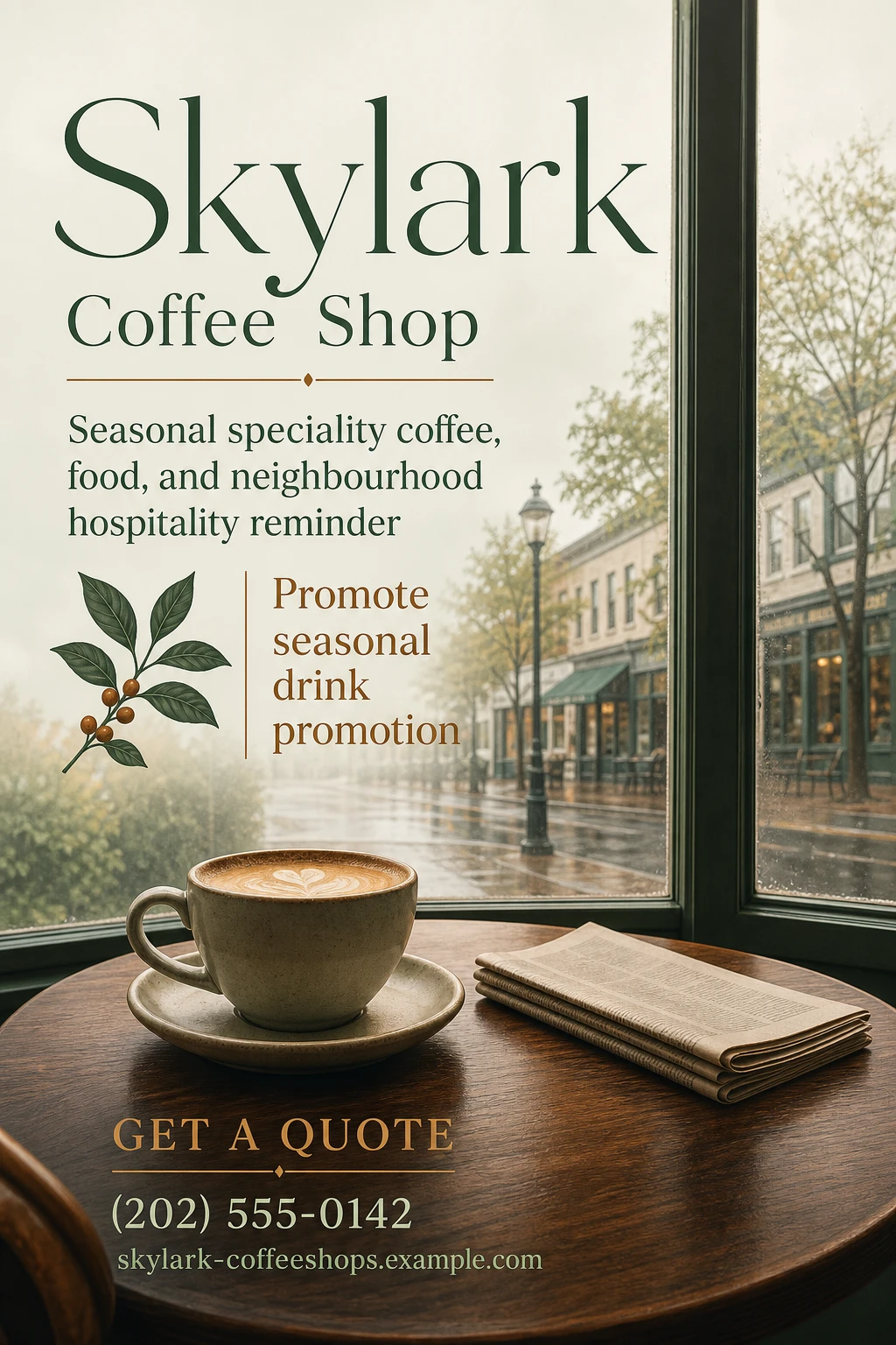 coffee shop flyer template: promote seasonal drink promotion