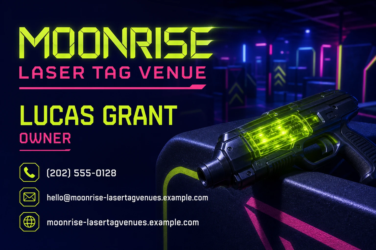 laser tag venue business card template