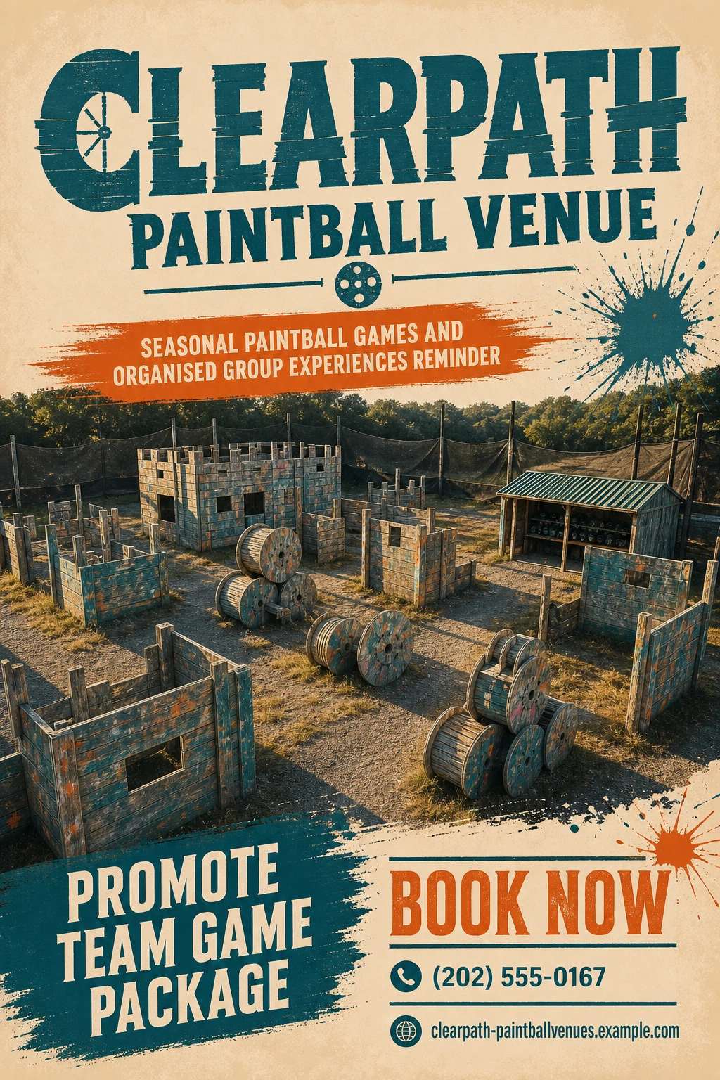 paintball venue flyer template: promote team game package