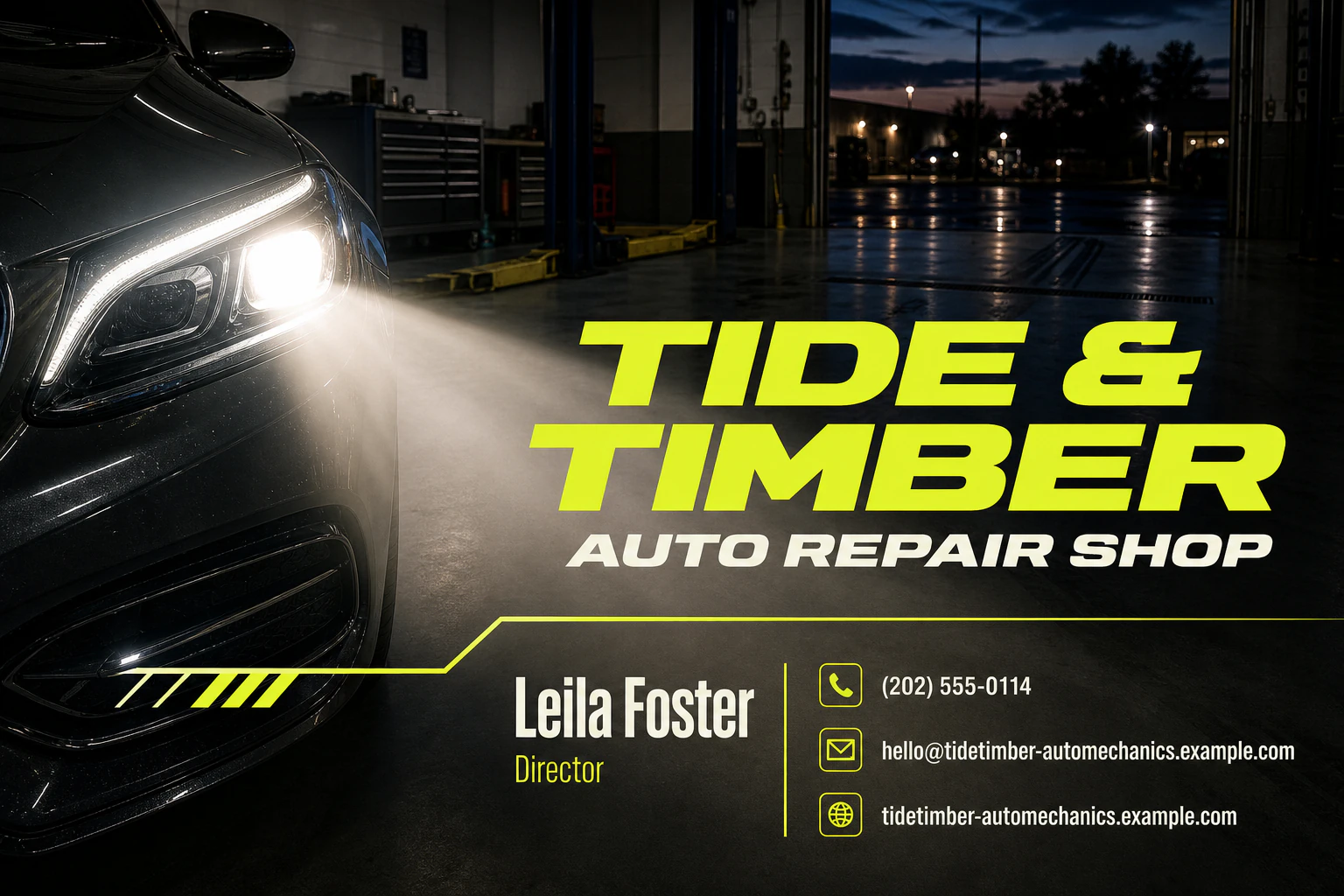 auto repair shop business card template