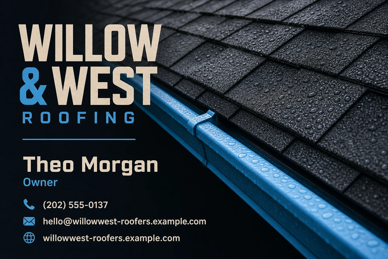 roofing company business card template