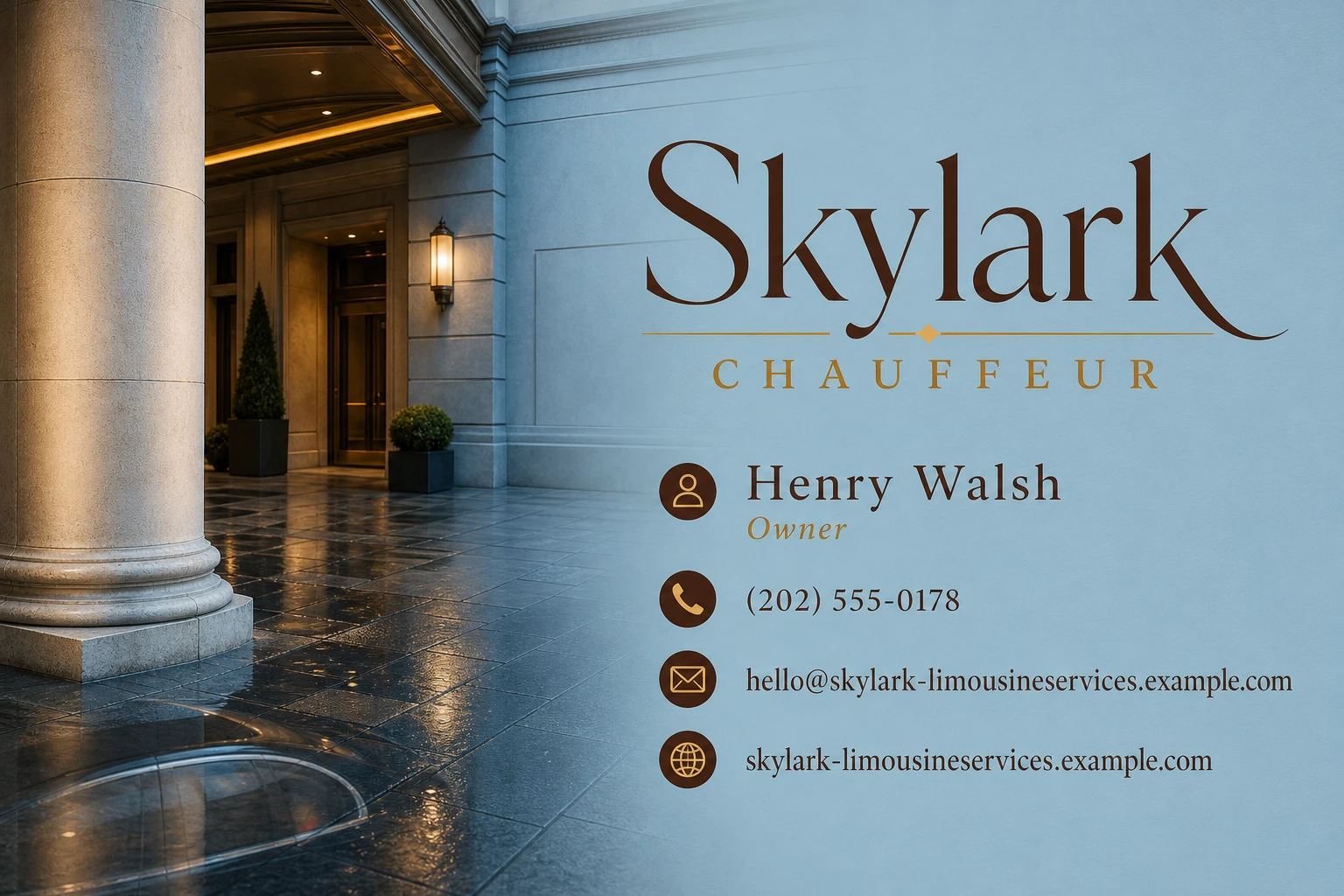chauffeur service business card template: promote journey consultation
