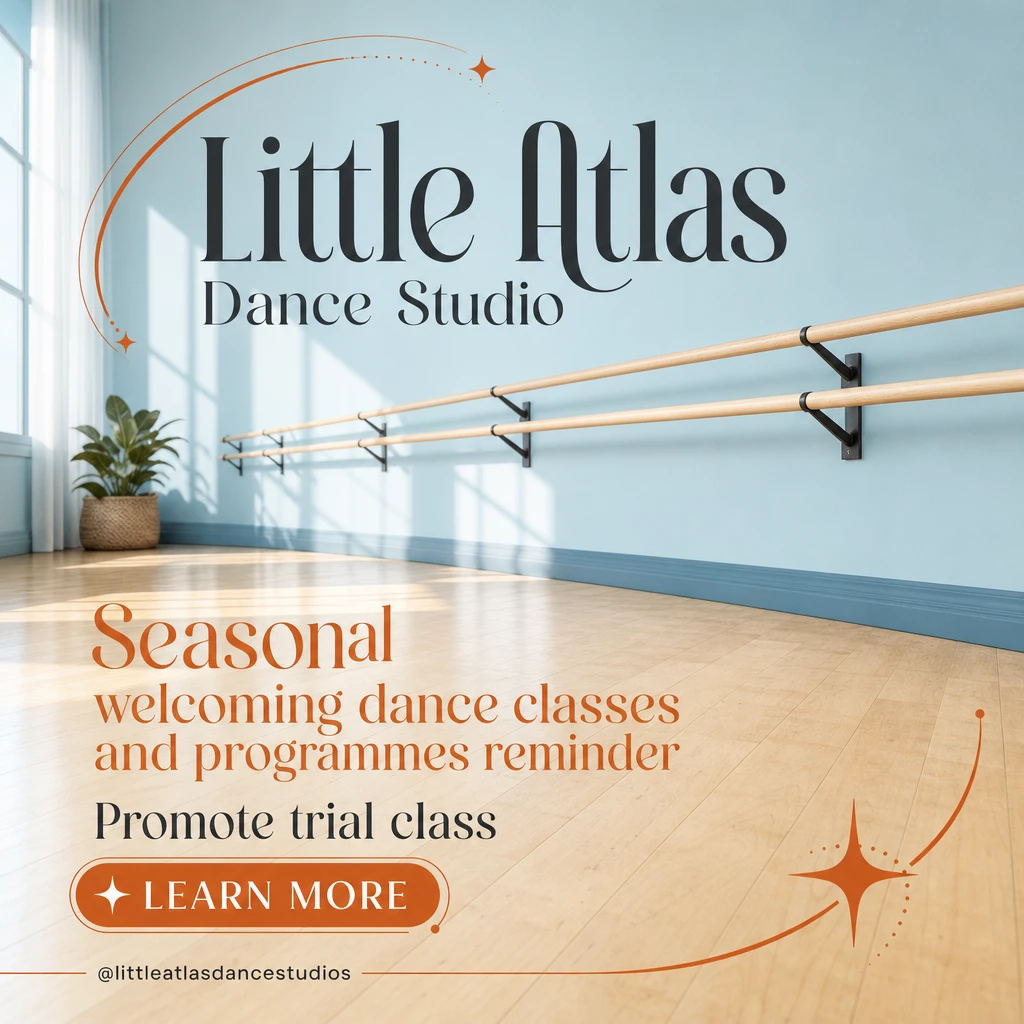 dance studio social post template: promote trial class