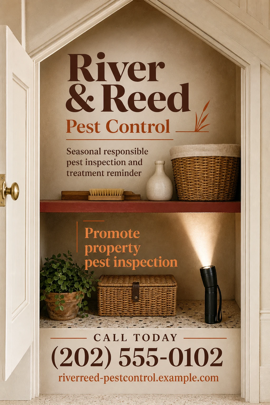 pest control service flyer template: promote property pest inspection