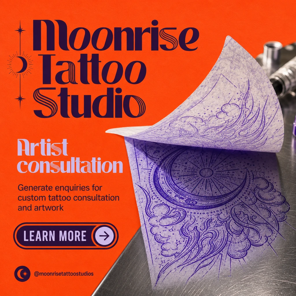 tattoo studio social post template
