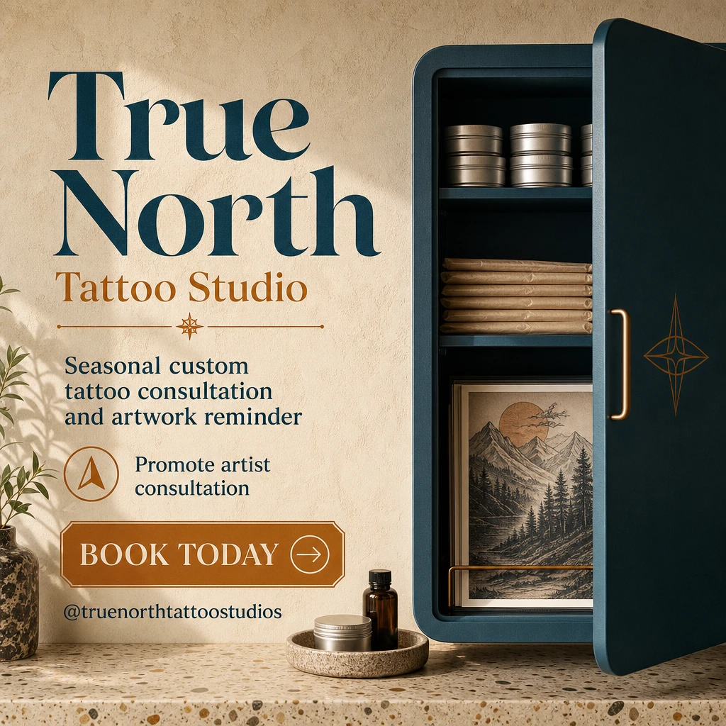 tattoo studio social post template: promote artist consultation