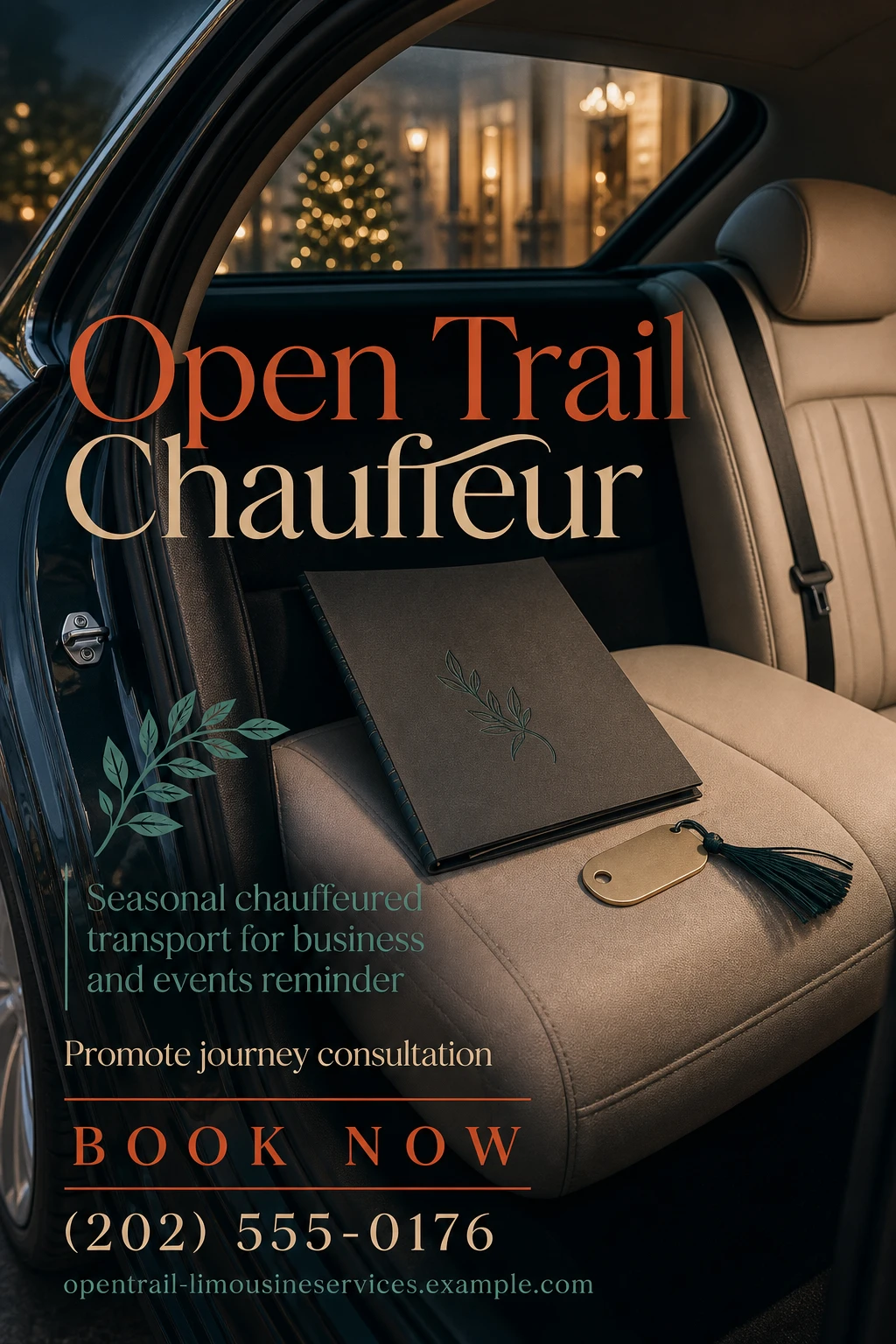 chauffeur service flyer template: promote journey consultation