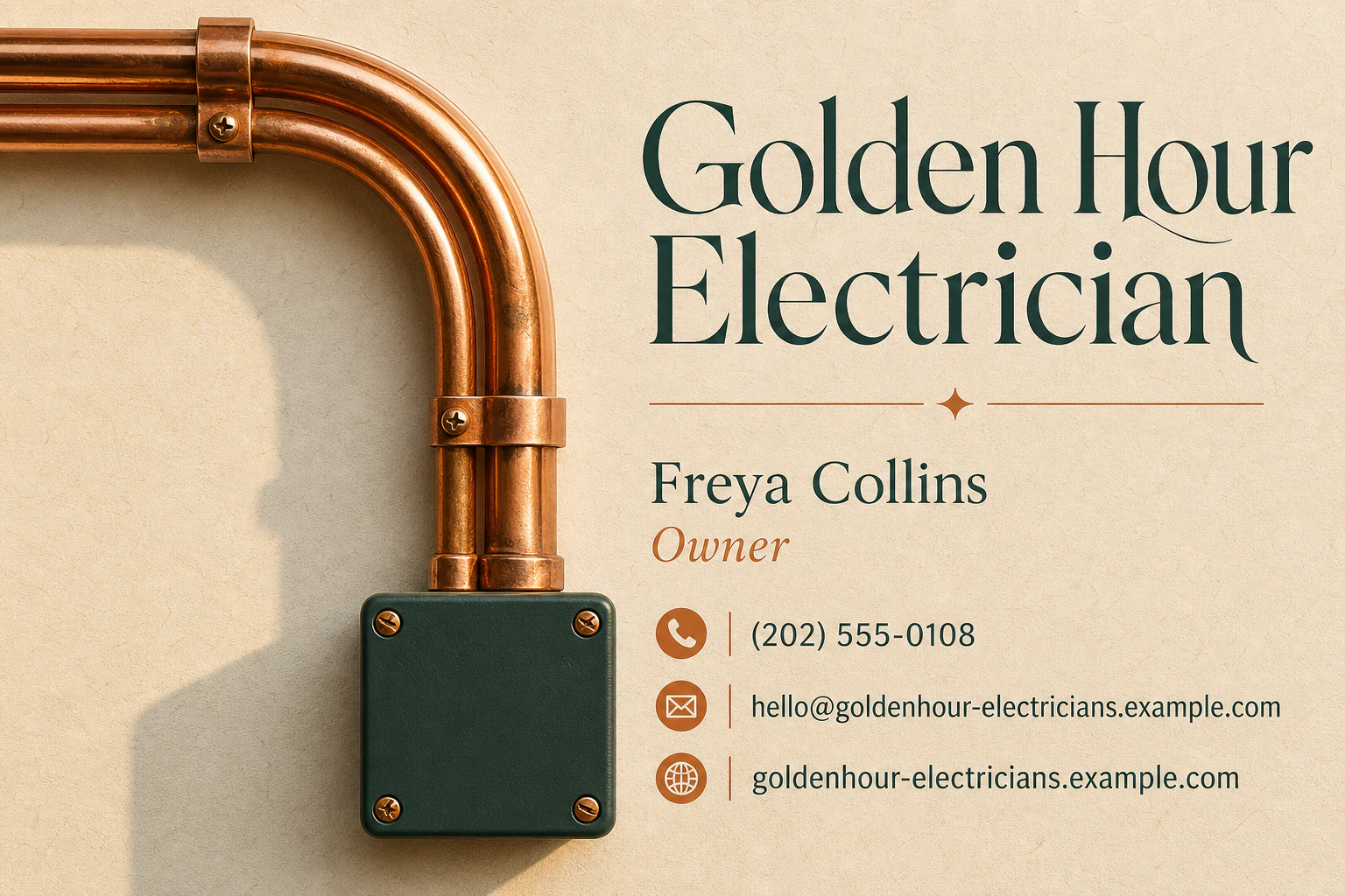 electrician business card template: promote home electrical safety check