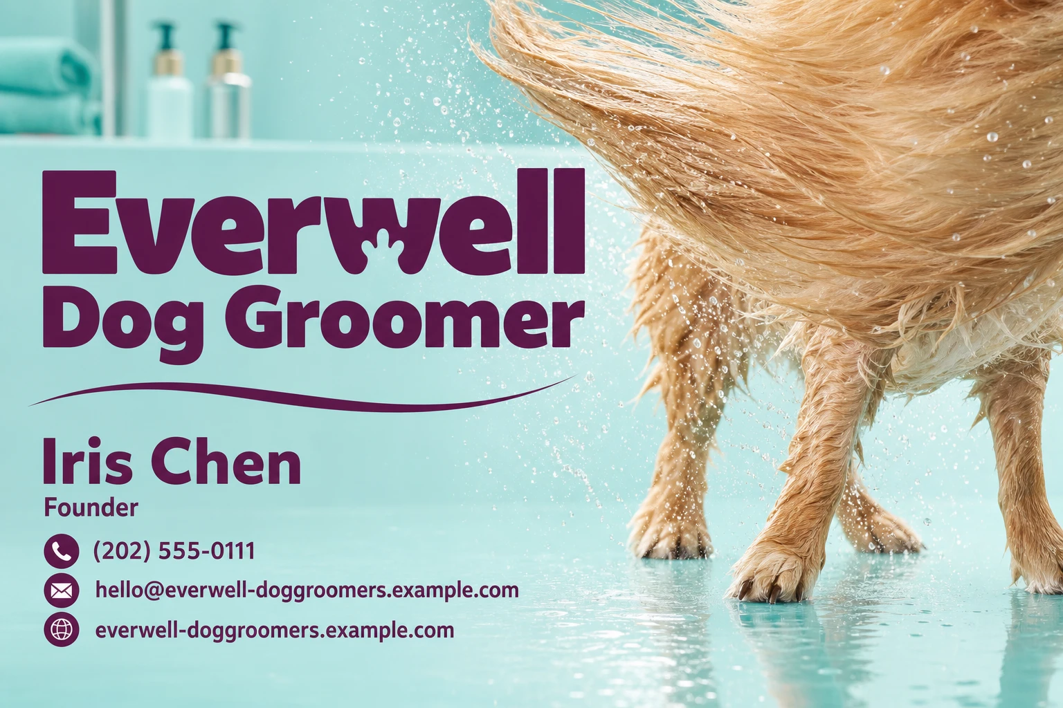 dog groomer business card template
