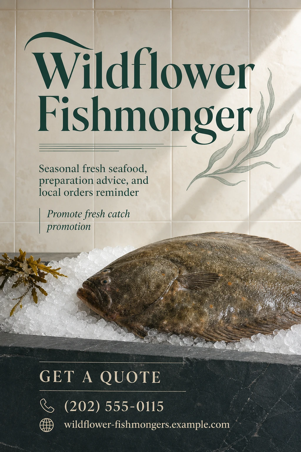 fishmonger flyer template: promote fresh catch promotion