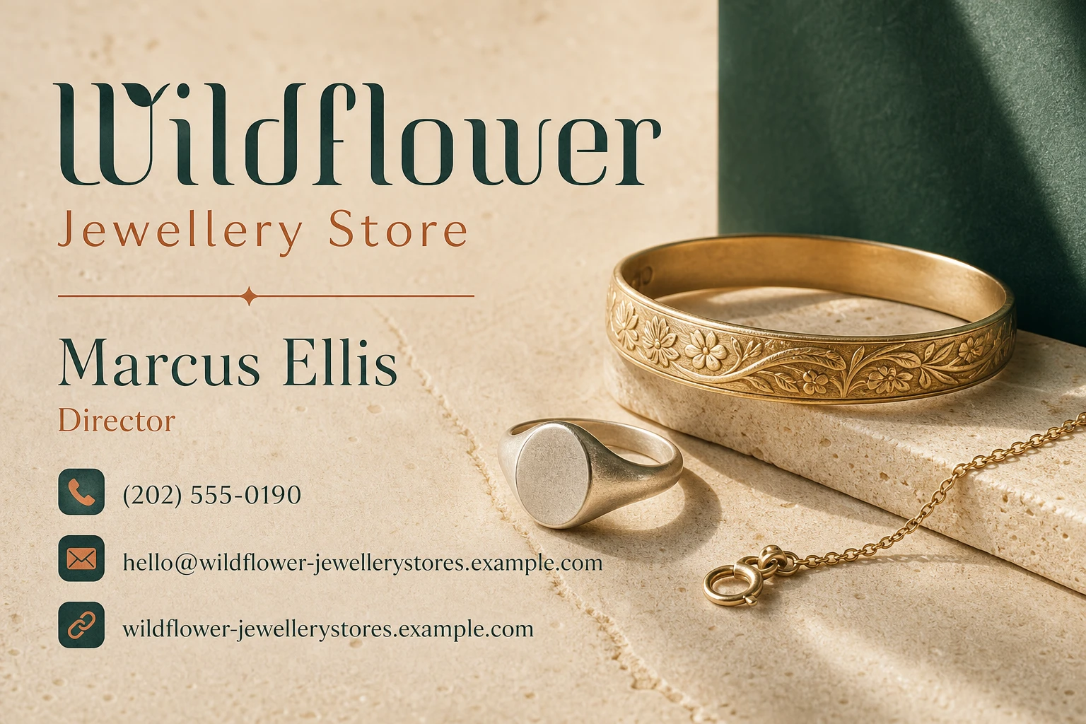 jewellery store business card template: promote private collection viewing
