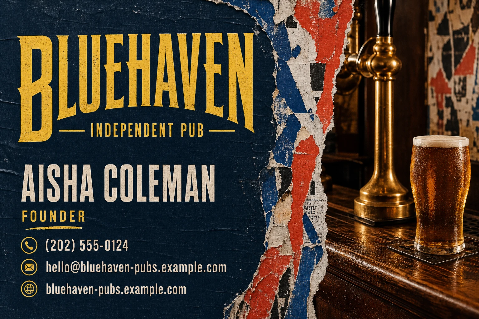 independent pub business card template