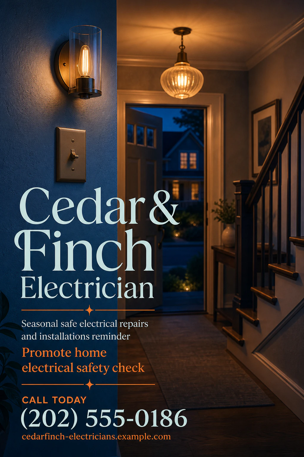electrician flyer template: promote home electrical safety check
