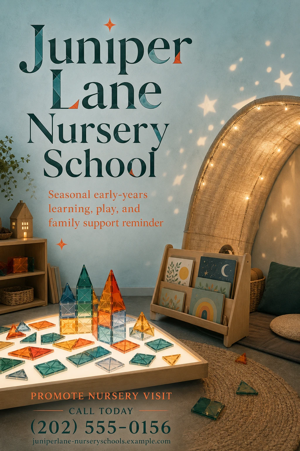 nursery school flyer template: promote nursery visit