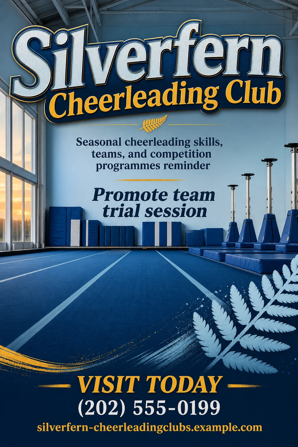 cheerleading club poster template: promote team trial session