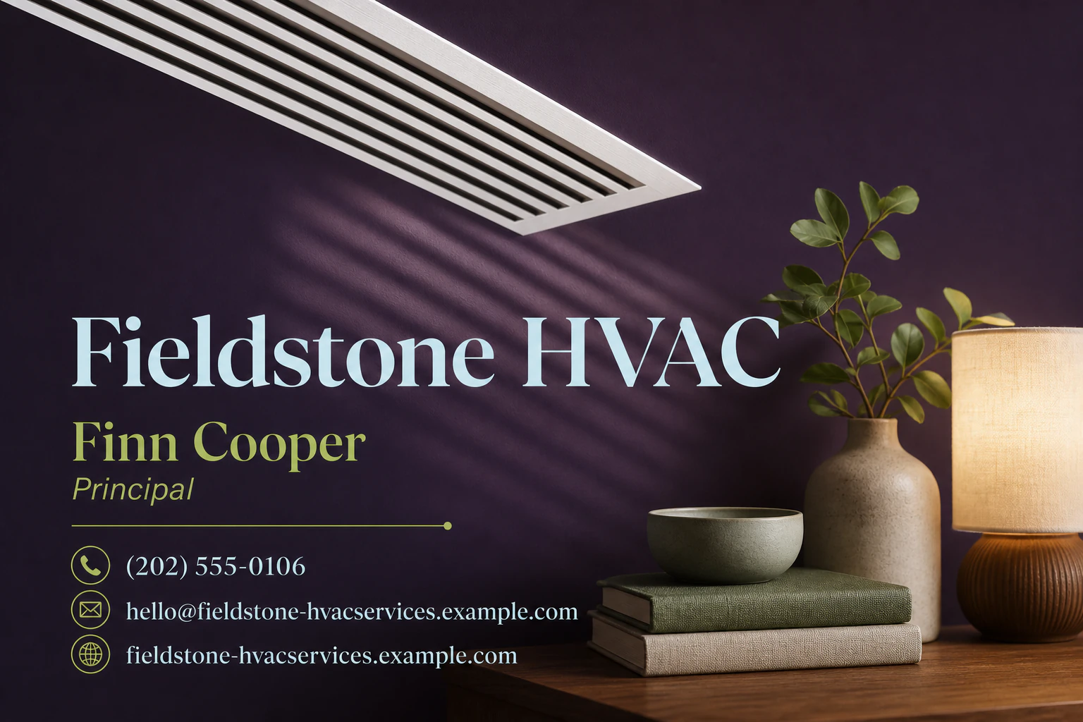 HVAC service business card template: promote seasonal system tune-up