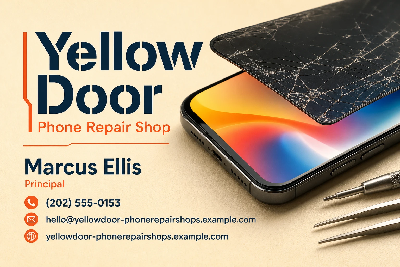 phone repair shop business card template