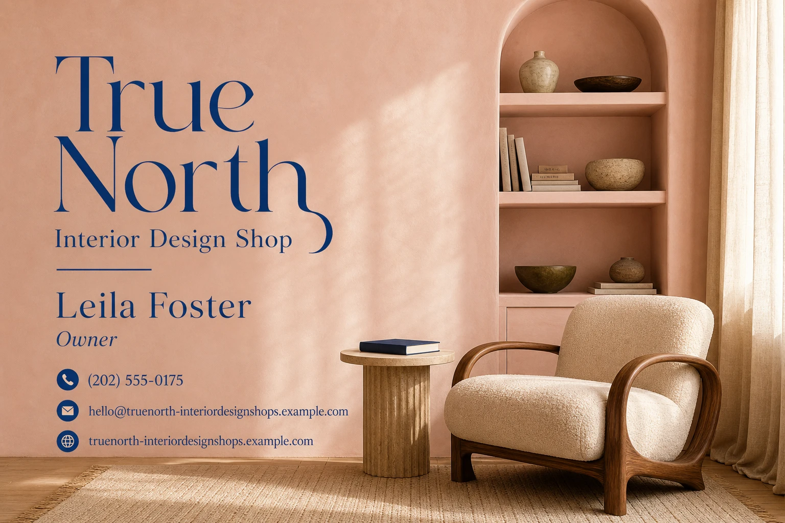 interior design shop business card template: promote design consultation