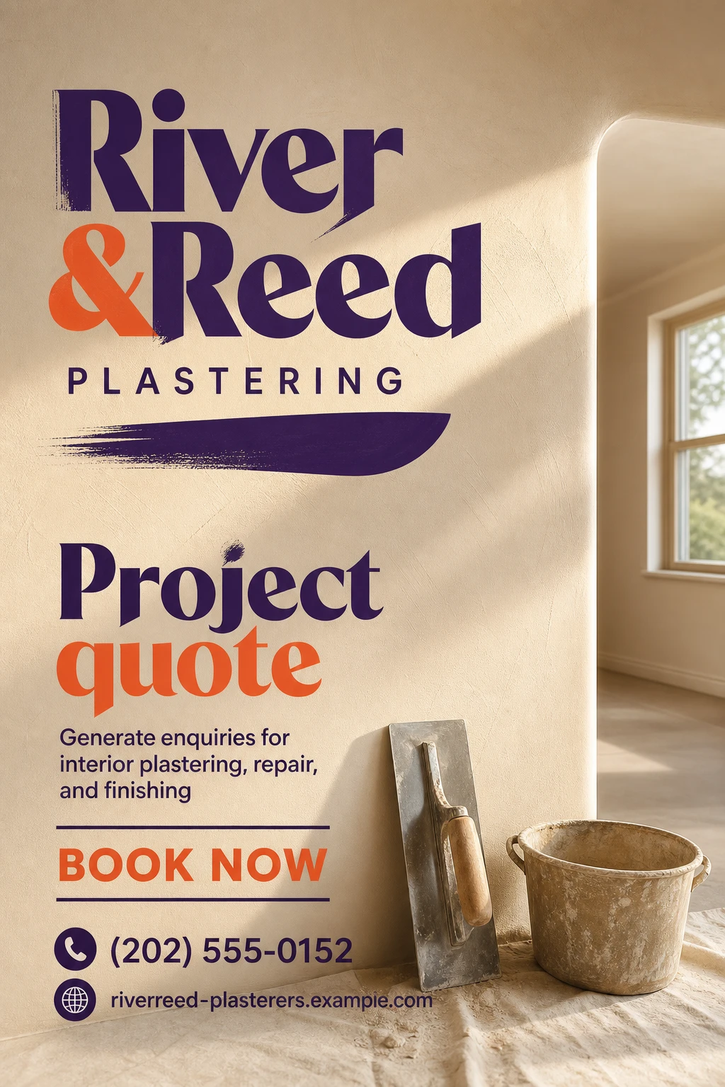plastering service flyer template