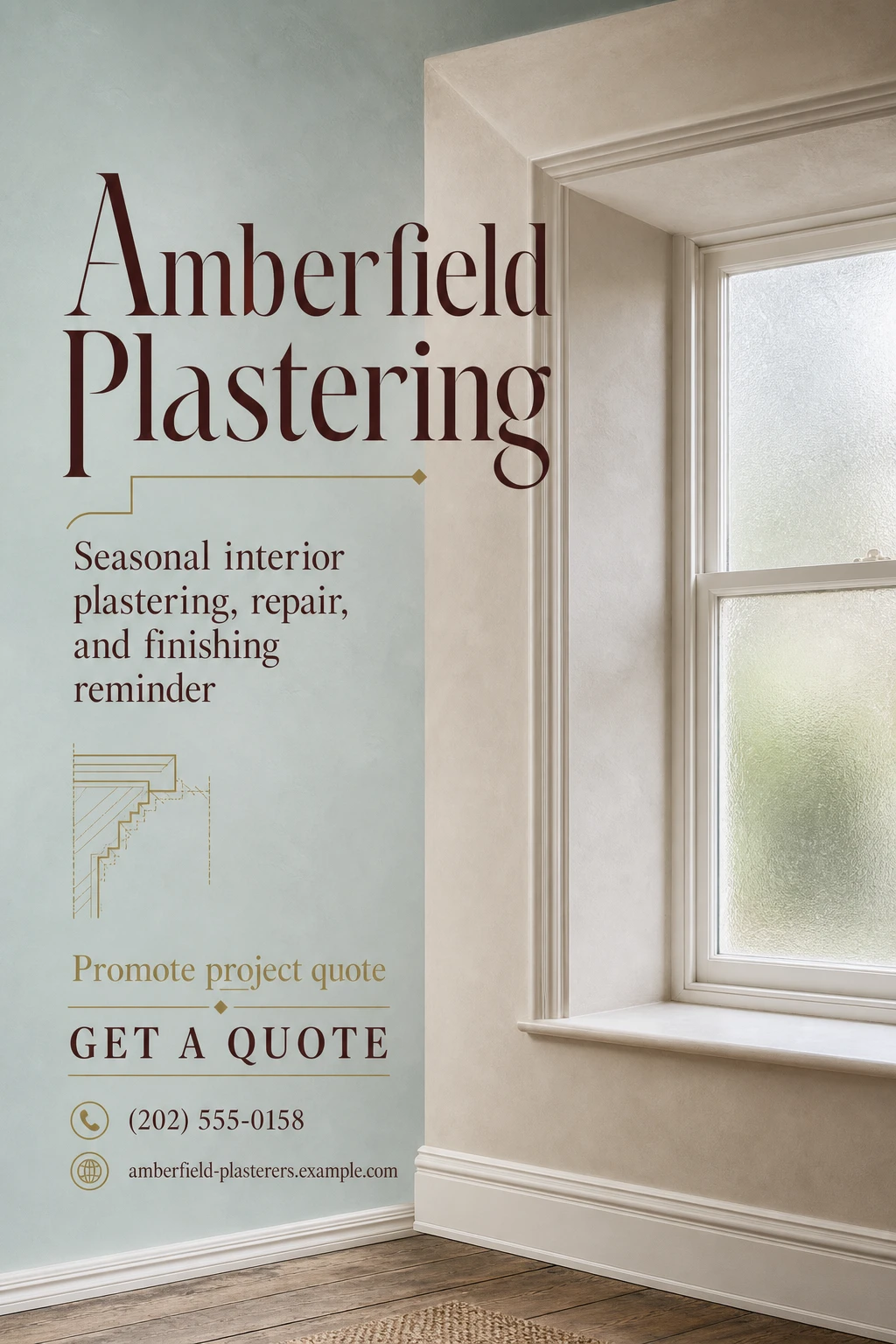 plastering service flyer template: promote project quote