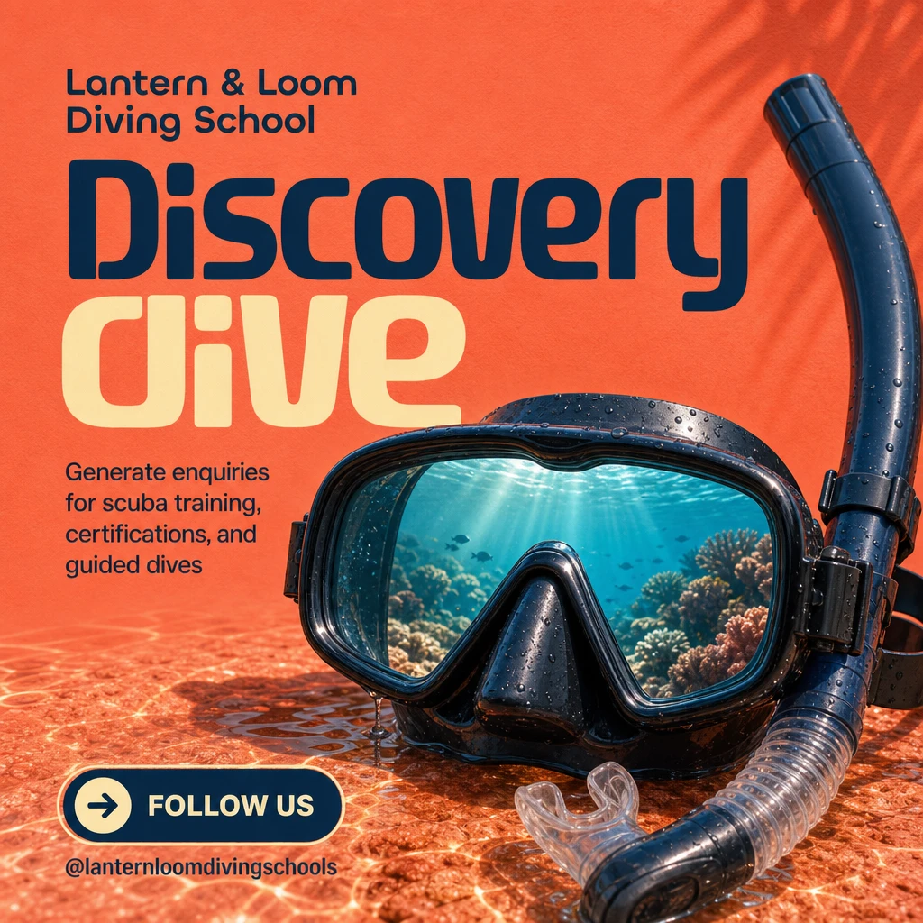 diving school social post template