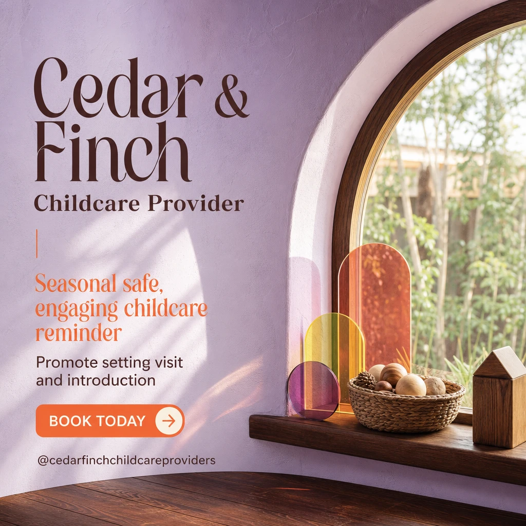 childcare provider social post template: promote setting visit and introduction