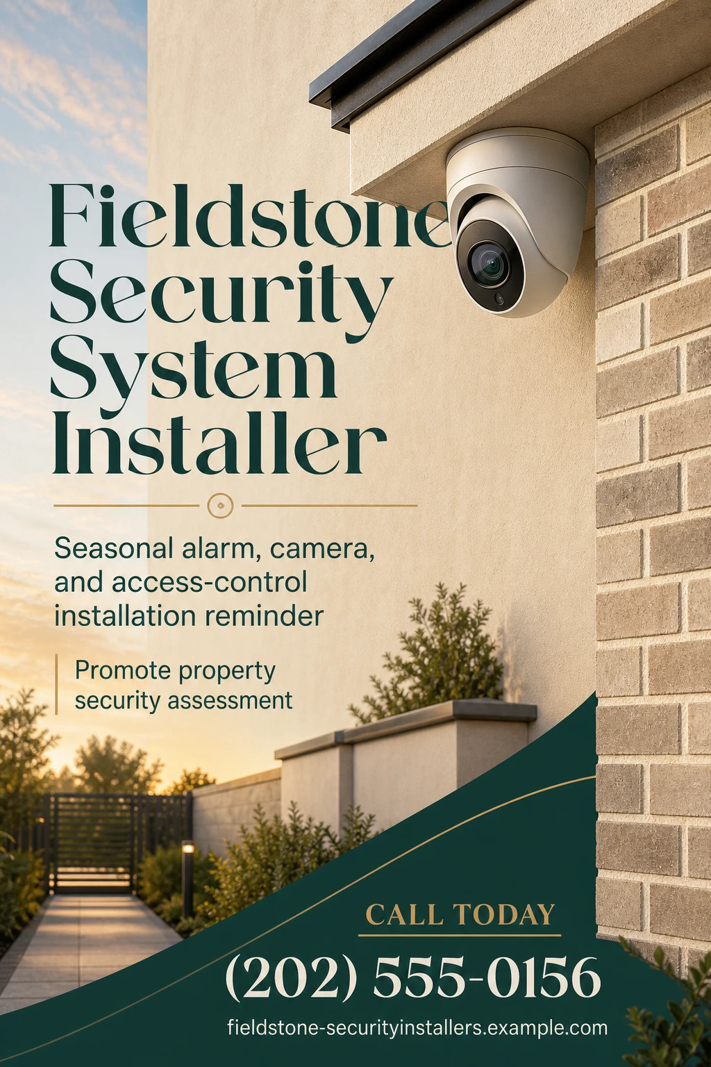 security system installer poster template: promote property security assessment