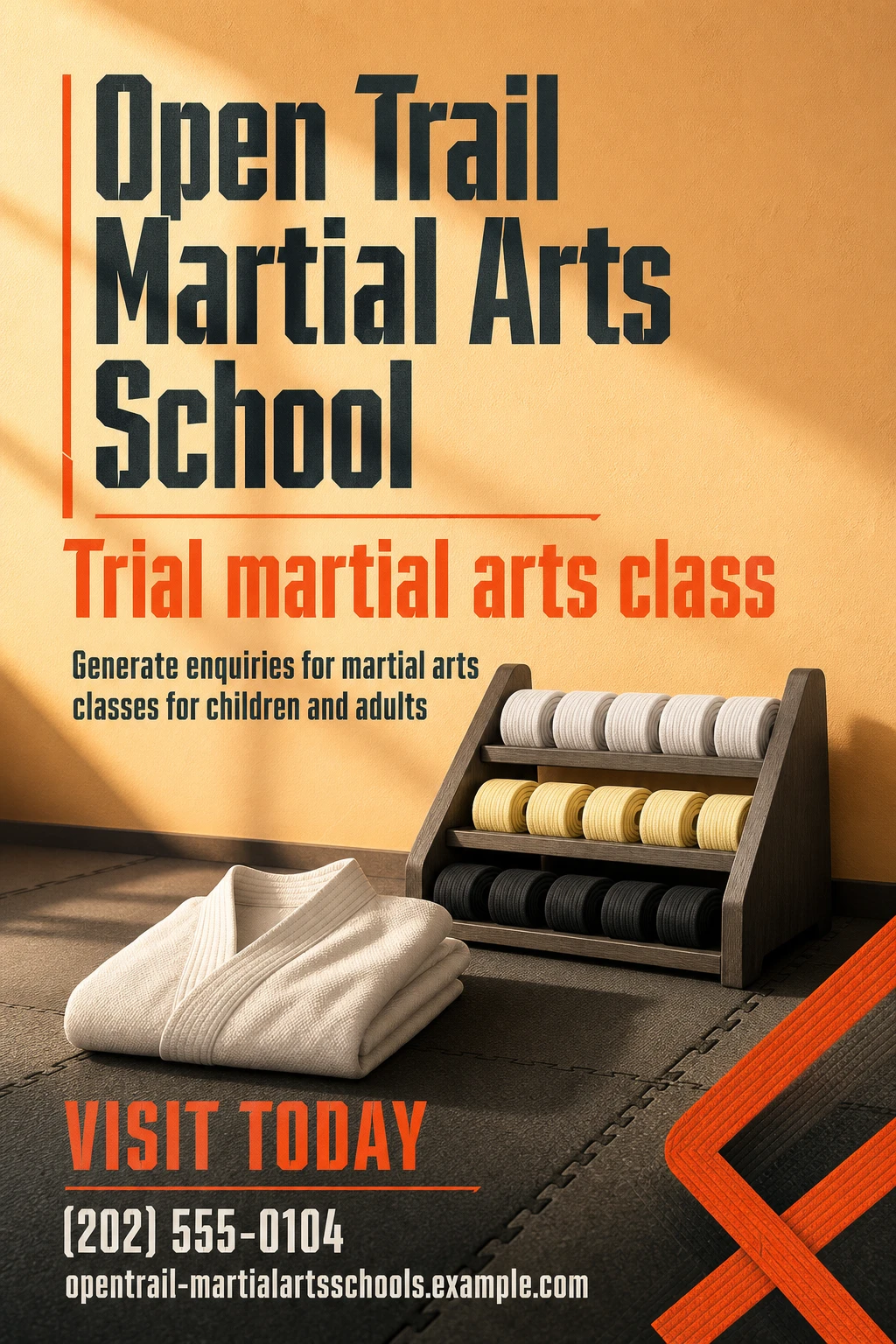 martial arts school poster template