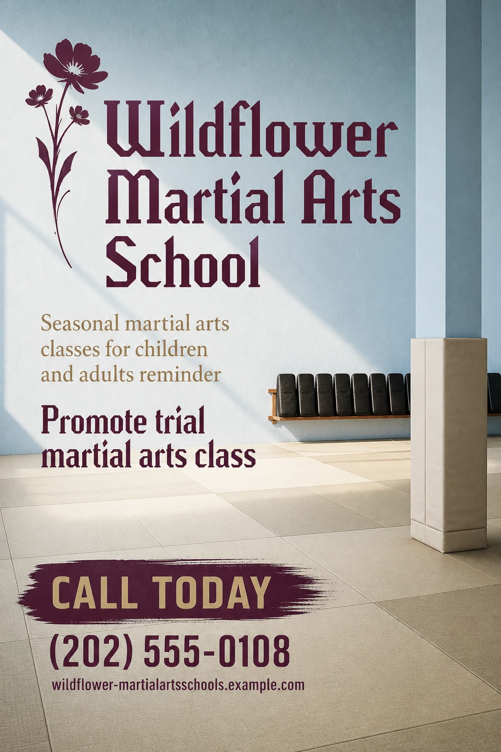 martial arts school poster template: promote trial martial arts class
